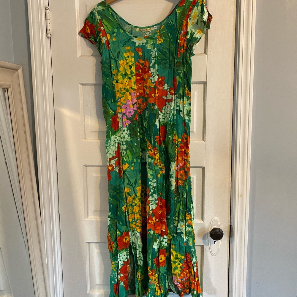 Jams World Green Tropical Floral Dress